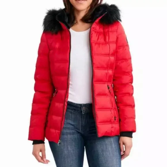 Nautica Womens Faux Fur Trim Hooded Midweight Puffer Jacket - Picture 12 of 12